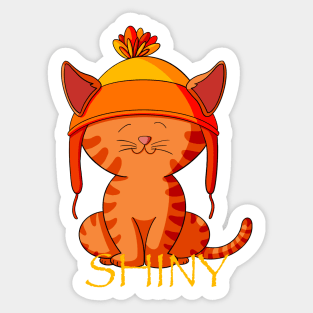 Shiny Ginger Tabby Cat Sticker